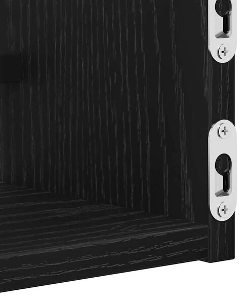 Zidna polica 2 kom. Crni hrast 80 x 16 x 14 cm - Crni hrast 80 x 16 x 14 cm