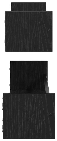 Zidna polica 2 kom. Crni hrast 80 x 16 x 14 cm - Crni hrast 80 x 16 x 14 cm