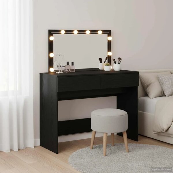 Toaletni stol Crni hrast 100 x 40 x 120 cm Konstruirano drvo - Crni hrast
