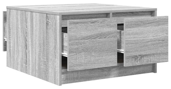 Stol za kavu s ladicama sivog sonome 70 5x70x40 cm - Sivi hrast sonoma 70.5 x 70 x 40 cm