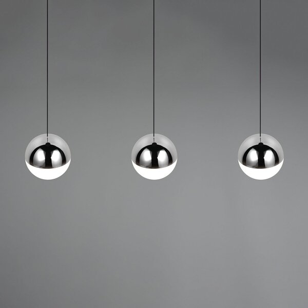 Reality Leuchten Senta LED viseća svjetiljka, krom, duljina 62 cm, 4000 K, 3 žarulje., Metalik, Dnevni boravak/blagovaonica, Plastika, Metak