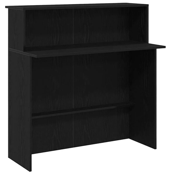 Recepcijski stol crni hrast 200x50x103 5 cm konstruiranog drva - Crna 200 x 50 x 103.5 cm