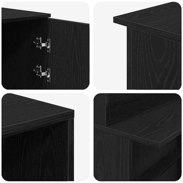 Recepcijski stol crni hrast 200x50x103 5 cm konstruiranog drva - Crna 200 x 50 x 103.5 cm