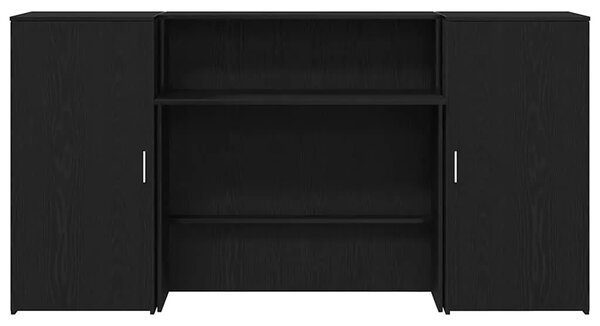 Recepcijski stol crni hrast 200x50x103 5 cm konstruiranog drva - Crna 200 x 50 x 103.5 cm