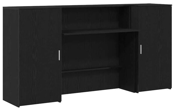 Recepcijski stol crni hrast 200x50x103 5 cm konstruiranog drva - Crna 200 x 50 x 103.5 cm