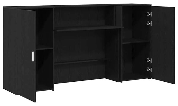 Recepcijski stol crni hrast 200x50x103 5 cm konstruiranog drva - Crna 200 x 50 x 103.5 cm