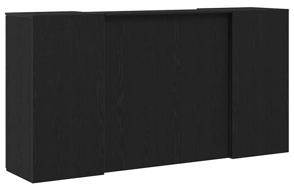 Recepcijski stol crni hrast 200x50x103 5 cm konstruiranog drva - Crna 200 x 50 x 103.5 cm