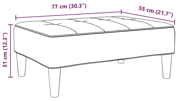 Tabure crni 77x55x31 cm od tkanine - Crna