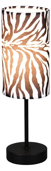 Reality Leuchten Stolna lampa Zebara, crno-bijela, visina 37 cm, metalna, Crno, Dnevni boravak/blagovaonica, Metal