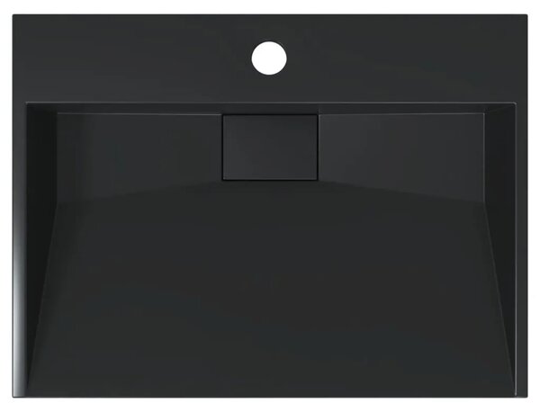 Lavabo - Umivaonik od lijevanih minerala i mramora 50x38x11 cm mat crni - Crna 50 x 38 x 11 cm