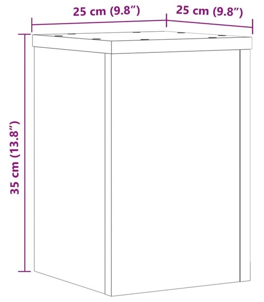Stalak za biljke 2 kom. Dimljeni hrast 25 x 25 x 35 cm - Dimljeni hrast 25 x 25 x 35 cm
