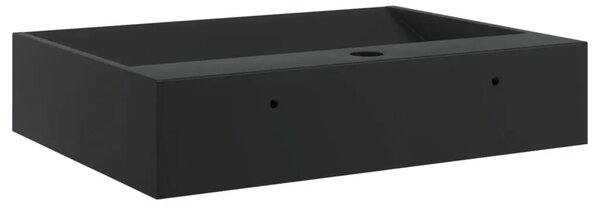 Lavabo - Umivaonik od lijevanih minerala i mramora 50x38x11 cm mat crni - Crna 50 x 38 x 11 cm