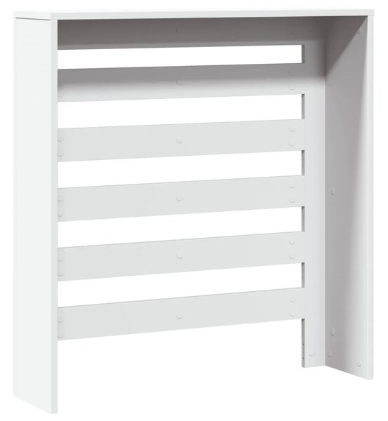 Pokrivač radijatora Bijela 78 x 20 x 82 cm Konstruirano drvo - Bijela 78 x 20 x 82 cm vodoravne letvice