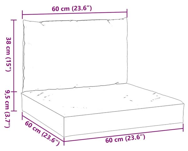 Jastuci za sofu od paleta 2 kom antracit od tkanine - Antracit srednja sofa