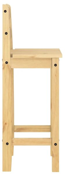 Stol i stolice - 3-dijelni barski set od masivne borovine - Smeđa 57 cm Barski stol + 2 x barska stolica