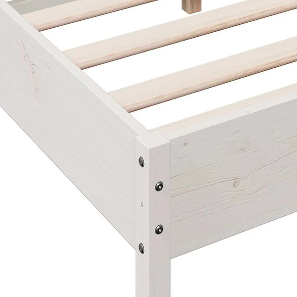 Okvir kreveta bez madraca bijeli 160x200 cm od masivne borovine - Bijela 160 x 200 cm