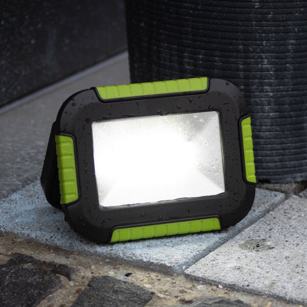 FH Lighting LED vanjski reflektor na baterije 850946, crno/zeleni, duljina 16 cm, prigušiva, Crno, Plastika