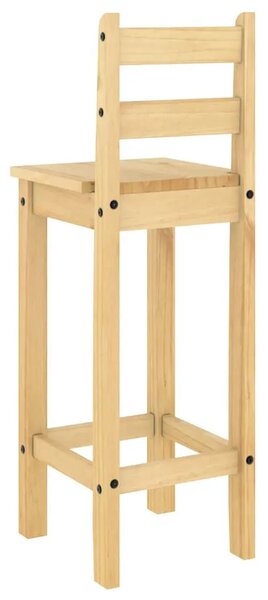 Stol i stolice - 3-dijelni barski set od masivne borovine - Smeđa 57 cm Barski stol + 2 x barska stolica