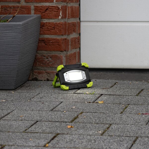 FH Lighting LED vanjski reflektor na baterije 850947, crno/zeleni, duljina 17 cm, prigušiva, Crno, Plastika