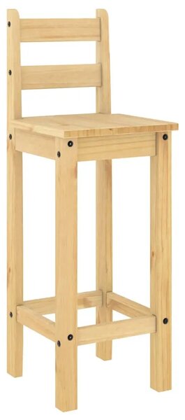 Stol i stolice - 3-dijelni barski set od masivne borovine - Smeđa 57 cm Barski stol + 2 x barska stolica