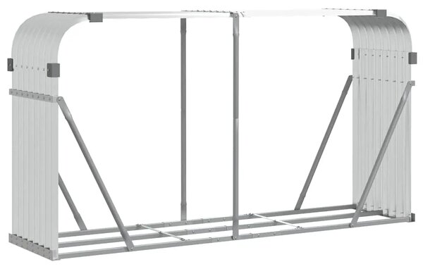 Držač za drva - Držač za cjepanice srebrni 180x45x100 cm od pocinčanog čelika - Srebrno 180 x 45 x 100 cm
