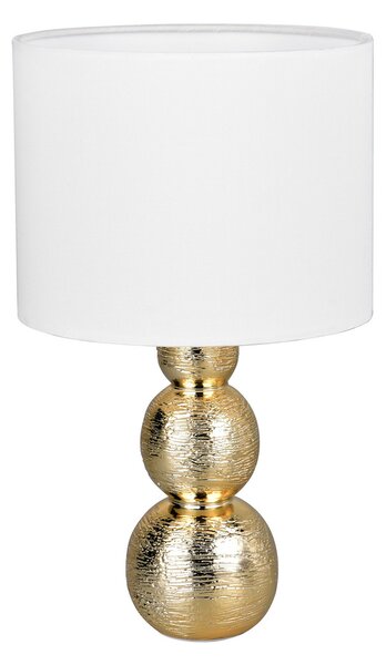 Reality Leuchten Stolna lampa Lova, bijela/zlatna, visina 29 cm, staklo/keramika, E27, Bijela, Dnevni boravak/blagovaonica, Keramika