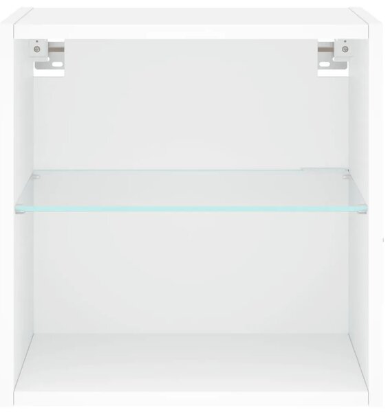 Noćni ormarići s LED svjetlima zidni bijeli - Bijela 40 cm 2
