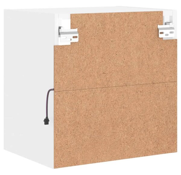 Noćni ormarići s LED svjetlima zidni bijeli - Bijela 40 cm 2
