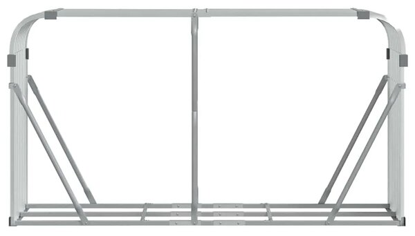 Držač za drva - Držač za cjepanice srebrni 180x45x100 cm od pocinčanog čelika - Srebrno 180 x 45 x 100 cm