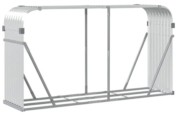 Držač za drva - Držač za cjepanice srebrni 180x45x100 cm od pocinčanog čelika - Srebrno 180 x 45 x 100 cm