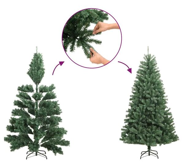 Usko božićno drvce sa stalkom 270 cm PVC - Zelena 270 cm Osnovni