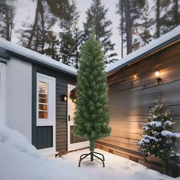 Usko božićno drvce sa stalkom 270 cm PVC - Zelena 270 cm Osnovni