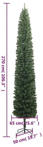 Usko božićno drvce sa stalkom 270 cm PVC - Zelena 270 cm Osnovni