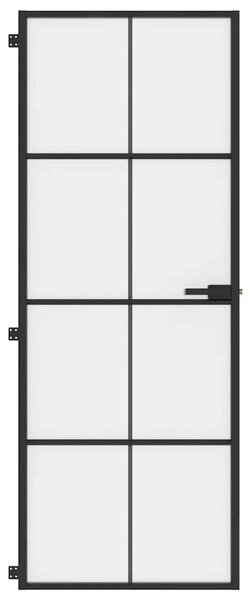 Sobna vrata tanka crna 76 x 201 5 cm kaljeno staklo i aluminij - Crna i mat 76 x 201.5 cm Mreže 4 x 2