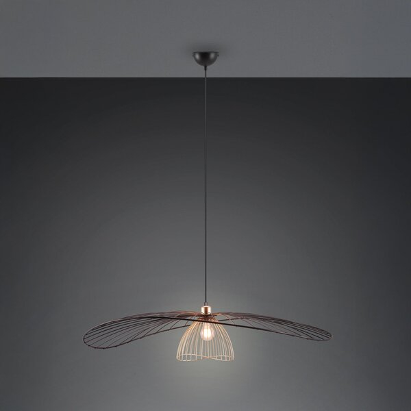Reality Leuchten Lauris viseća svjetiljka, mat crna, Ø 100 cm, metal, E27, prigušiva, Crno, Dnevni boravak/blagovaonica, Metal