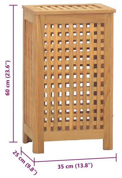 Košarica za rublje Prirodna Čvrsto teak drvo - 35 x 25 x 60 cm bez platnene torbe