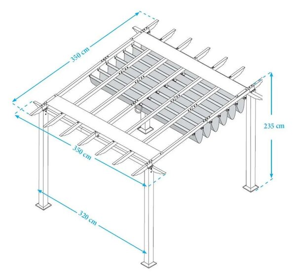 Paragon Outdoor - Aluminijska pergola Florida s podesivim jedrima - 350x350 | BRANDED IN THE USA