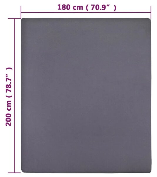 Plahta s gumicom od žerseja antracit 180x200 cm pamučna - Antracit 180 x 200 cm 1