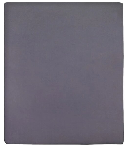 Plahta s gumicom od žerseja antracit 180x200 cm pamučna - Antracit 180 x 200 cm 1