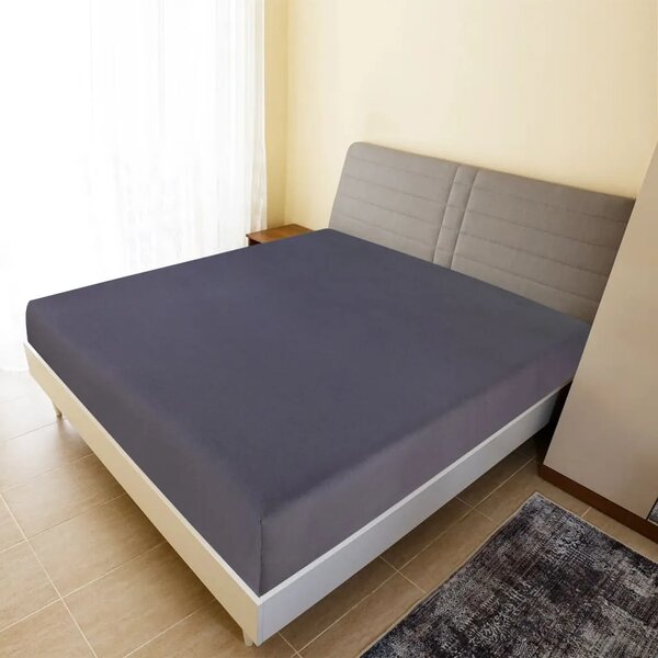 Plahta s gumicom od žerseja antracit 180x200 cm pamučna - Antracit 180 x 200 cm 1