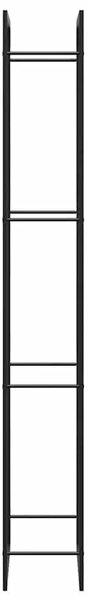 Stalak za drva za ogrjev mat crni 80x28x222 cm čelik - Crna 80 x 28 x 222 cm