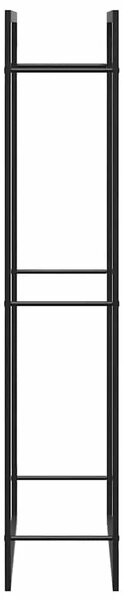 Stalak za drva za ogrjev mat crni 80x28x154 cm čelik - Crna 80 x 28 x 154 cm