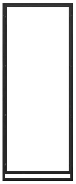 Stalak za drva za ogrjev mat crni 80x28x222 cm čelik - Crna 80 x 28 x 222 cm