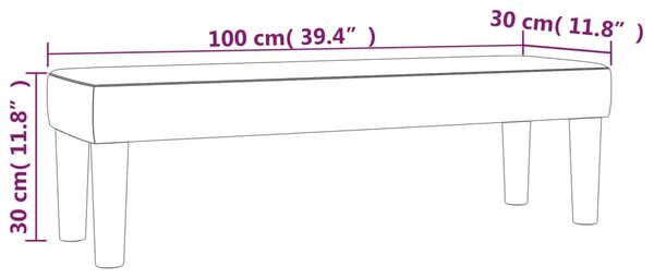 Klupa crnai 100x30x30 cm baršunasti - Crna 100 x 30 x 30 cm
