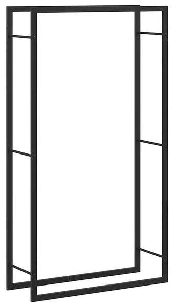 Stalak za drva za ogrjev mat crni 80x28x154 cm čelik - Crna 80 x 28 x 154 cm