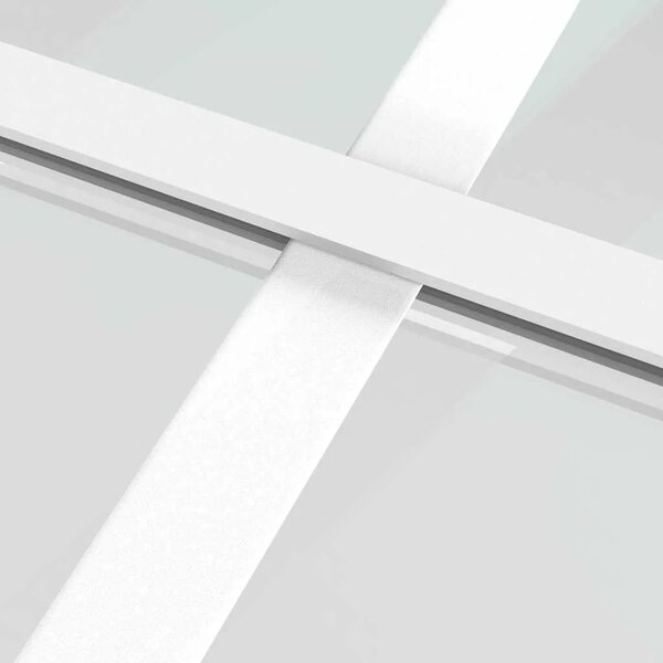 Staklena klizna vrata ESG i aluminija 76 x 205 cm bijela - Bijela 76 x 205 cm Transparentan