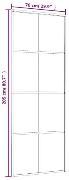 Staklena klizna vrata ESG i aluminija 76 x 205 cm bijela - Bijela 76 x 205 cm Transparentan