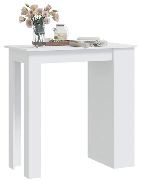 Barski stol sa stalkom za pohranu bijeli 102x50x103 5 cm drveni - Bijela