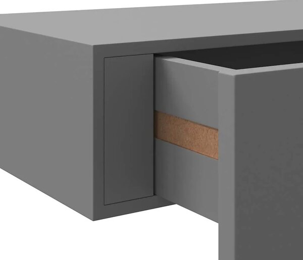 Zidne police s ladicom 2 kom sive 60 x 23 5 x 10 cm MDF - Siva 60 x 23.5 x 10 cm 2