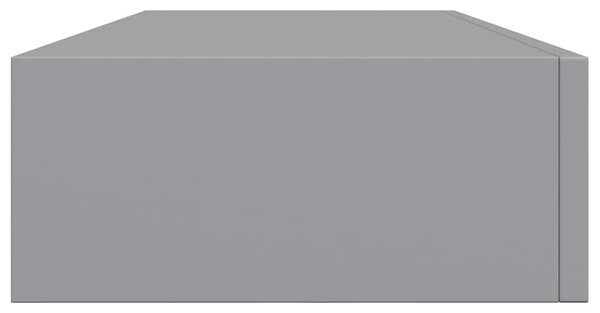 Zidne police s ladicom 2 kom sive 60 x 23 5 x 10 cm MDF - Siva 60 x 23.5 x 10 cm 2